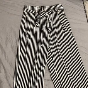 Pinstriped High Waisted Pants